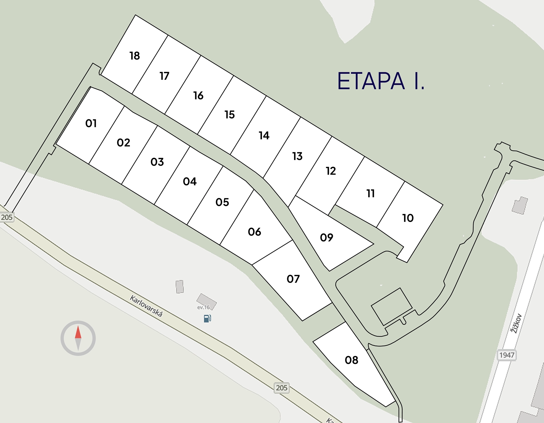 Mapa pozemků